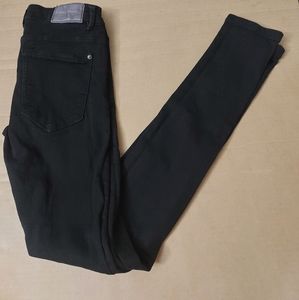 Zara Trafaluc Denim Makers Black Skinny Jeans 4  Festival Minimalist Rocker Punk